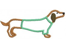 Stickdatei - Dackel Appli Satin